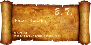 Boszi Toszka névjegykártya